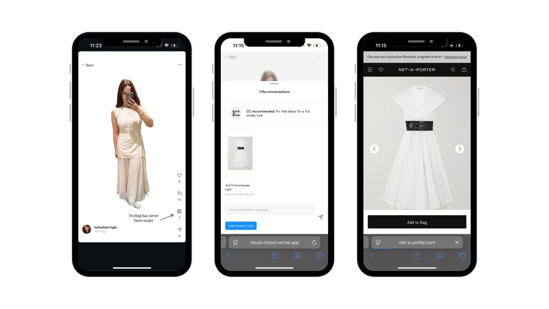 A feature on Cloud Closet that gives recommendations to your outfits.